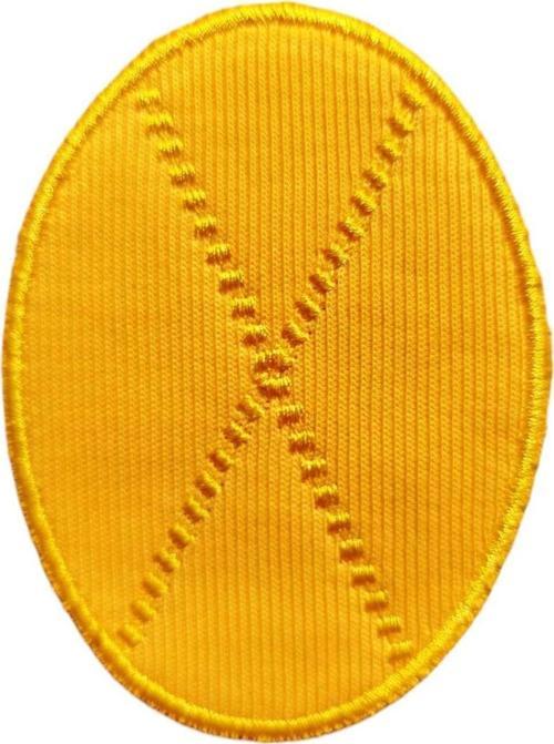 Ütü Ile Yapışan X Model Sarı Dirseklik - Dirsek Yama - Arma-Patch- 8X11Cm- 2 Adet