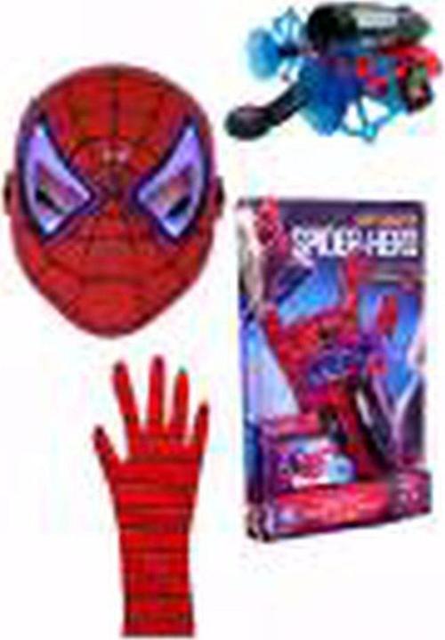 Örümcek Adam Spiderman Ok Atan Vantuz Ağ Fırlatan Eldiven Ve Işıklı Maske Seti