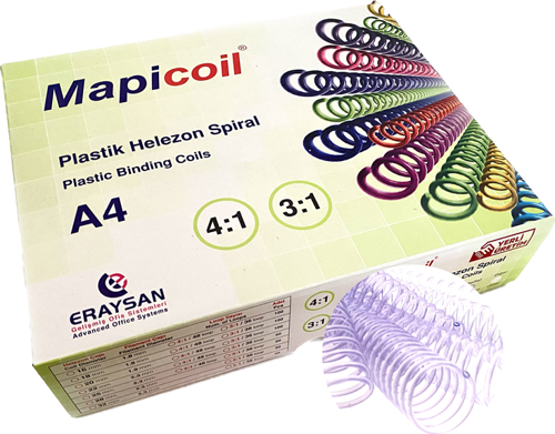 3:1 PLASTİK HELEZON SPİRAL 32MM ŞEFFAF 50 AD. 36 LOP
