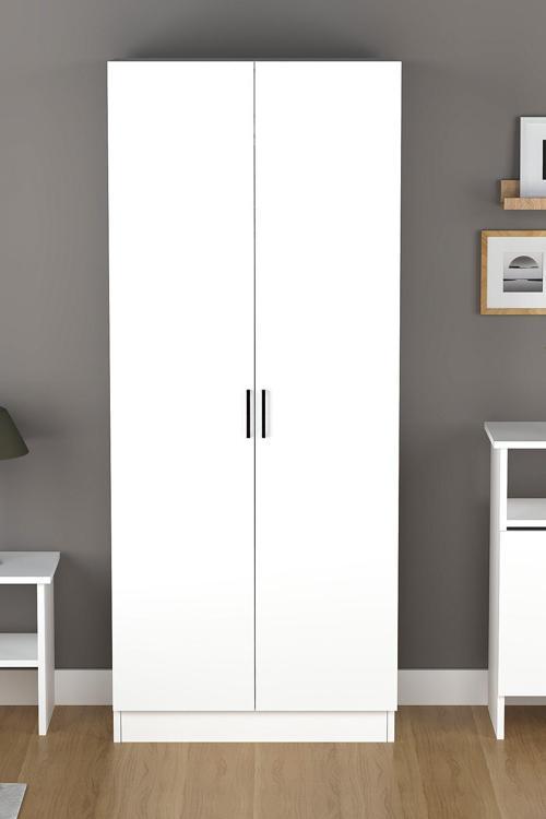 80 Cm Beyaz İki Kapılı Eko Gardrop