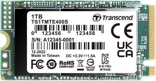 TS1TMTE400S 1TB 2.000/1.700 MB/s PCIe Gen3x4 NVme 3D TLC M.2 SSD