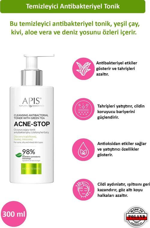 Anti-Bakteriyel Akne Temizleme Toniği - Yeşil Çaylı - 300ml