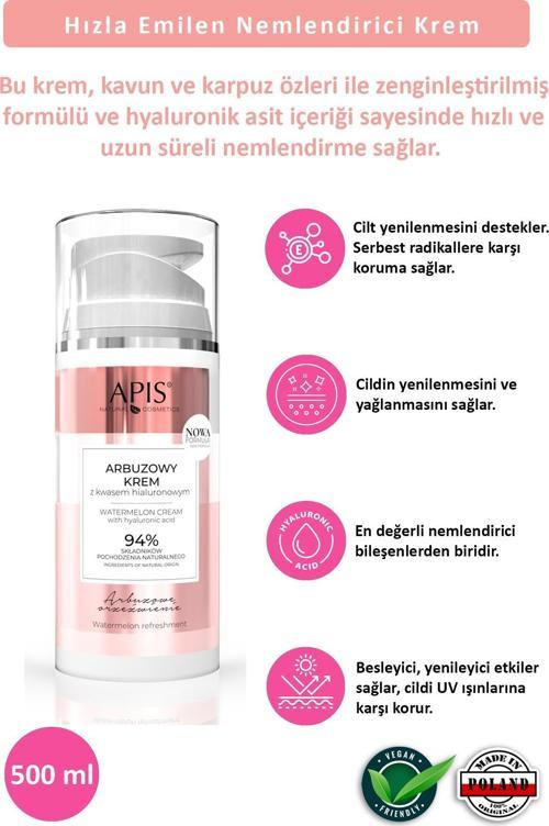 Nemlendirici Krem Karpuz ve Hyaluronik Asit  SPF 15 - 100ml