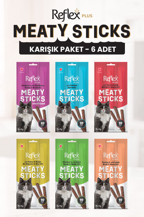 Meaty Sticks Karışık Ödül Maması Seti 3X5GR 6lı Paket