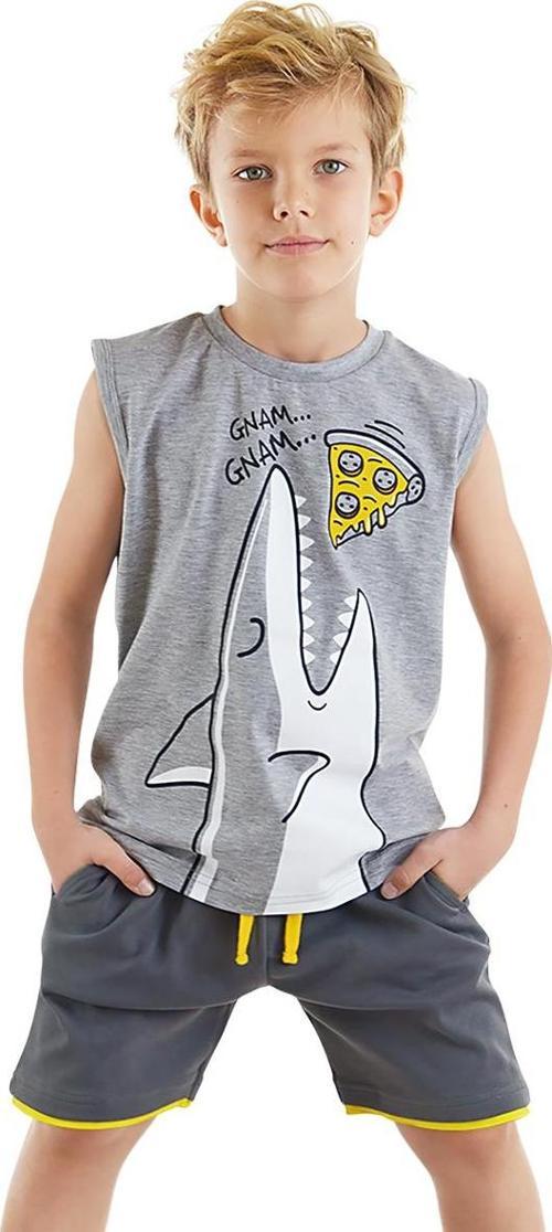 Pizzacı Köpekbalığı Erkek Çocuk Yazlık Kolsuz T-shirt Şort Takım