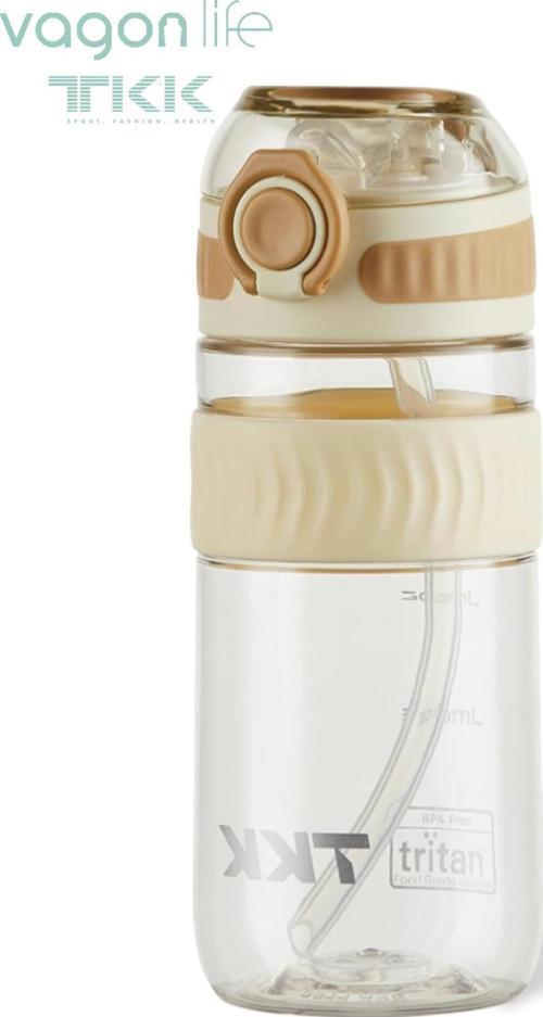 TKK 550 ML Pipetli Bpa İçermeyen Taşıma Kulplu Tritan Su Matarası FFTKK1016-550MLPipetli