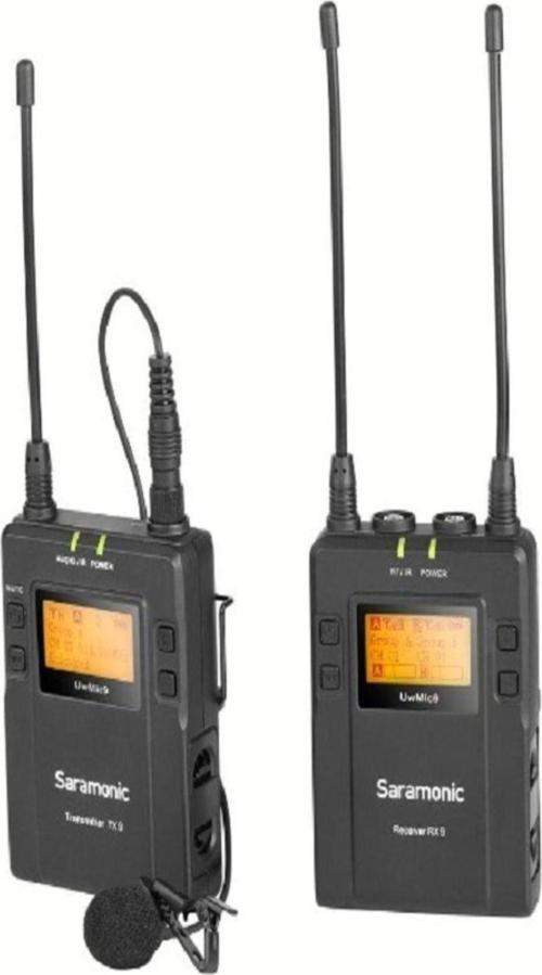 Uwmic9 (Rx9 + Tx9) 1 Verici + 1 Alıcı Kablosuz Yaka Mikrofonu