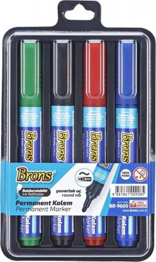 Permanent Marker Kalem Yuvarlak Uç 4 Lü Bls