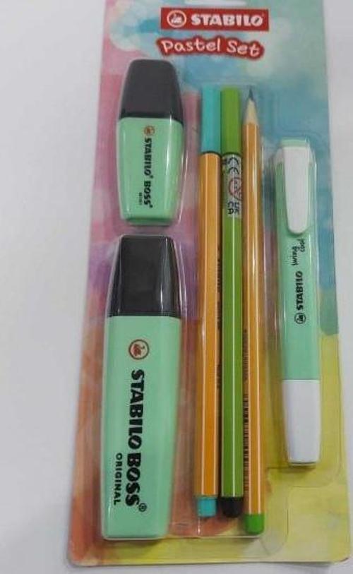 Fosforlu Kalem Tek Renk Pastel Set 6 Lı Yeşil 70/116-6