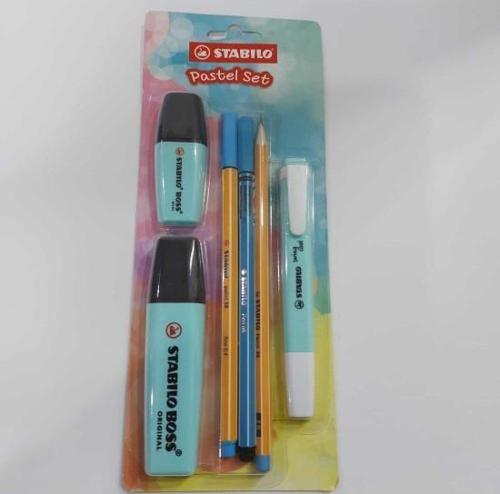 Fosforlu Kalem Tek Renk Pastel Set 6 Lı Mavi 70/113-6