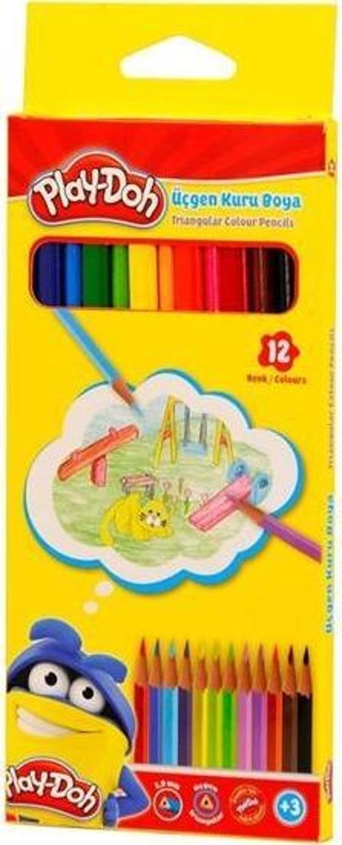 Kuru Boya Üçgen 12 Renk Play-Ku012