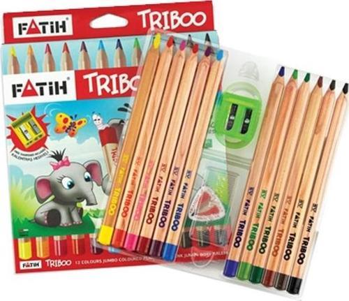 Kuru Boya Natural Üçgen Jumbo Triboo Tam Boy 12 Renk 33426