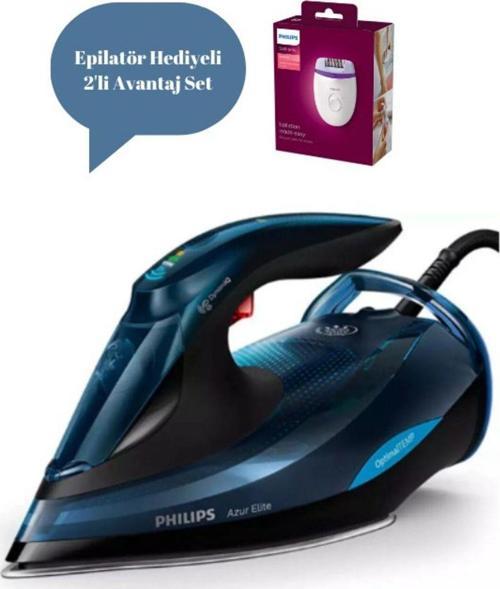 Azur Elite Optimaltemp Gc5034/20 3000 W Buharlı Ütü + Epilatör Epilasyon Cihazı Hediyeli