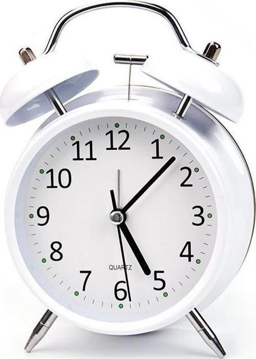 16cm Büyük Boy Akar Saniyeli Alarm Çalar Saat - Nostaljik Masa Saati Beyaz