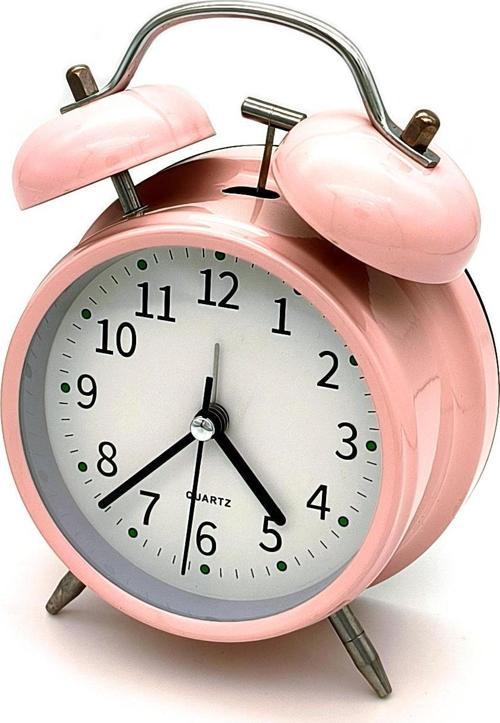 16cm Büyük Boy Akar Saniyeli Alarm Çalar Saat - Nostaljik Masa Saati Pembe