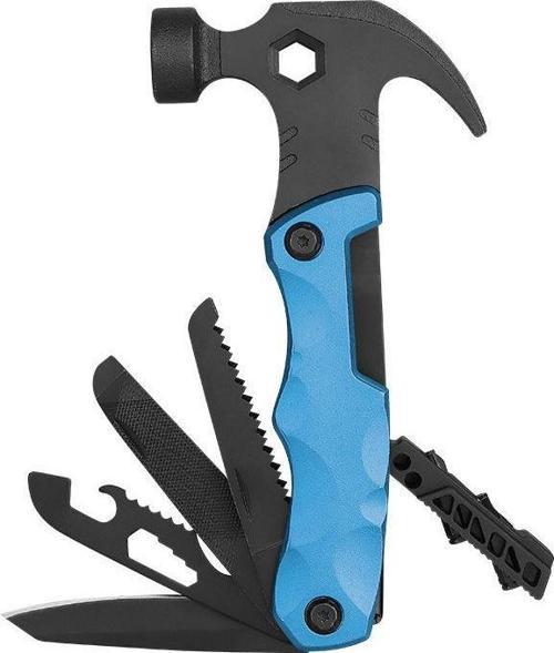 Çok Fonksiyonlu Çekiç Çakı Çantalı Kamp Outdoor Testere Tornavida Seti Mavi
