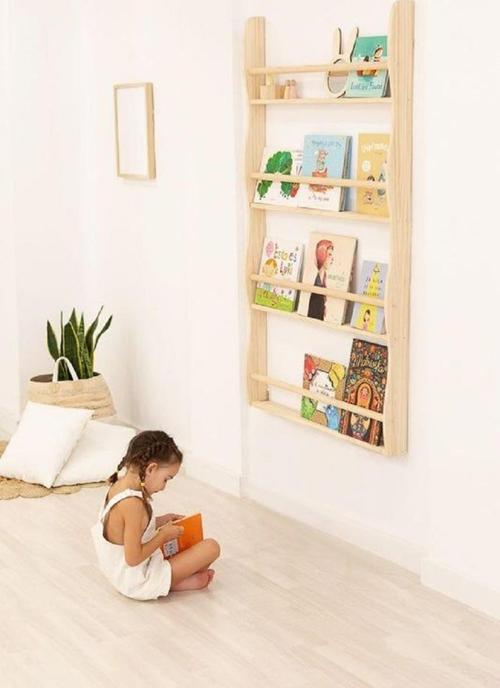 Nisa Doğal Masif Ahşap Montessori Kitaplık