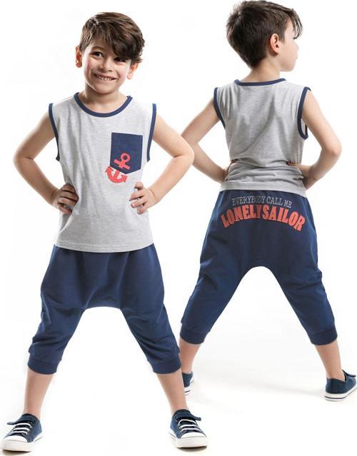 Çapalı Erkek Çocuk T-shirt Kapri Şort Takım