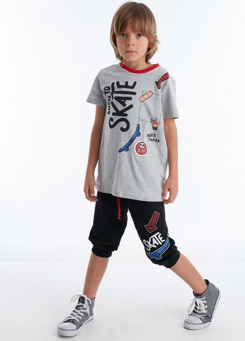 Born to Skate Erkek Çocuk T-shirt Kapri Şort Takım