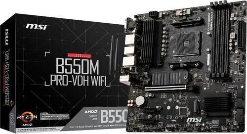 Msi B550M PRO-VDH Wi-Fi Am4 Ddr4 4400(Oc) Hdmı Dvg Vga  M.2 Usb3.2 Wıfı Matx Anakart