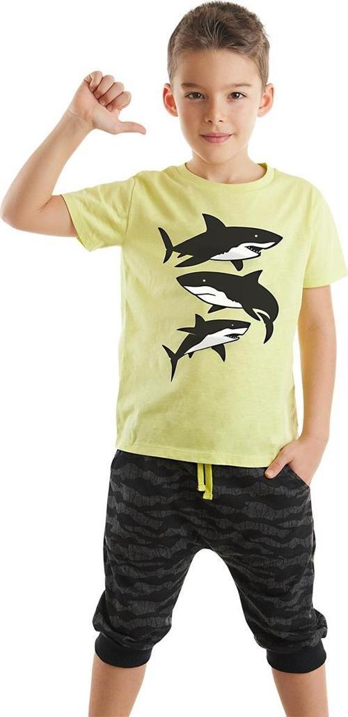 Sharks Erkek Çocuk Yazlık T-shirt Kapri Şort Takım