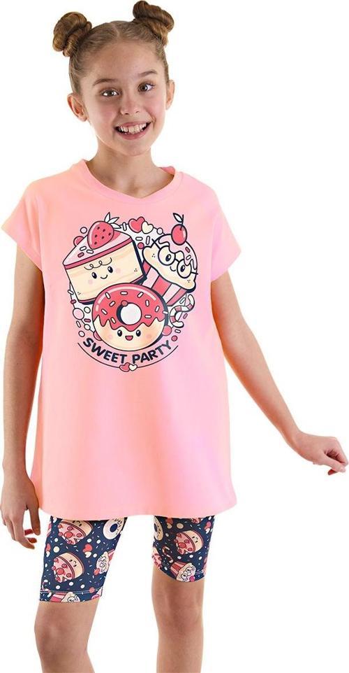 Sweet Party Kız Çocuk Yazlık Tunik T-shirt Tayt Takım