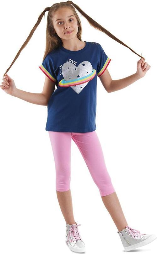 Cosmic Love Kız Çocuk Yazlık T-Shirt Tayt Takım