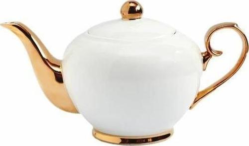 Demlik Beyaz&Gold 4 Fincanlık
