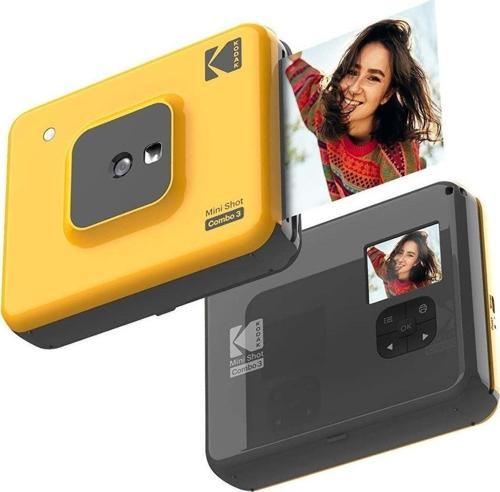 Mini Shot Combo 3 Anında Baskı Dijital Fotoğraf Makinesi Yazıcı Sarı