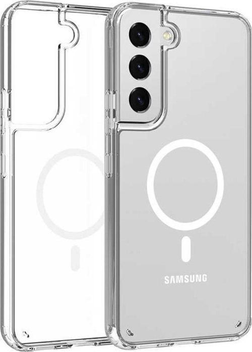 Samsung Galaxy S22 Plus - Şeffaf Magsafe Wireless Kablosuz Şarj Destekli V-mags Kılıf