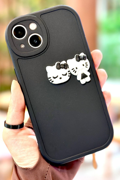iPhone 15 Ayıcık Desenli Sevimli 3 Boyutlu Tatlı Şirin Kamera Korumalı Silikon Shape Kılıf