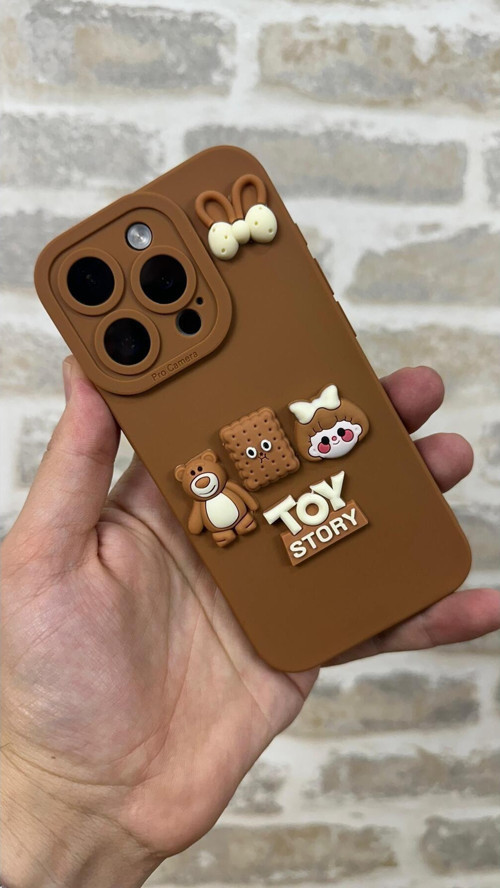 İphone 15 Pro Ayıcık Desenli Sevimli Silikon Lansman TOY BEAR Kılıf