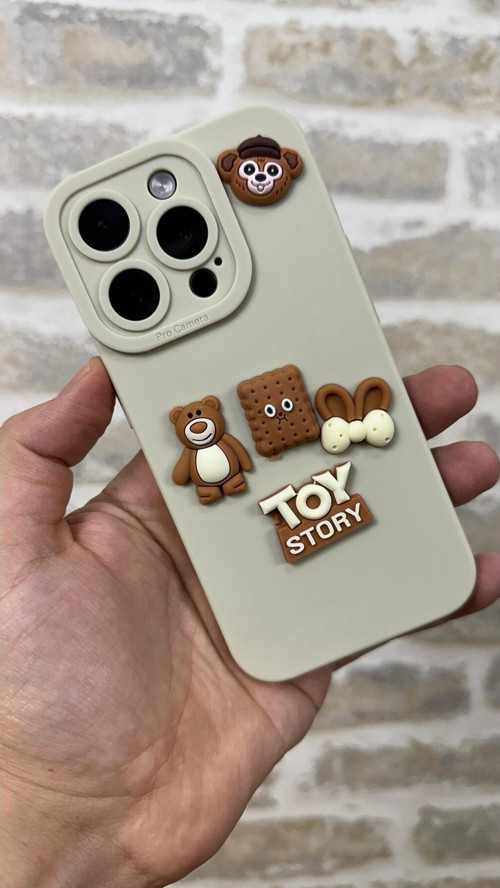 İphone 15 Pro Ayıcık Desenli Sevimli Silikon Lansman TOY BEAR Kılıf