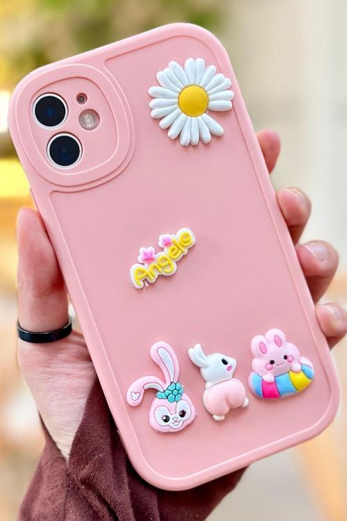 iPhone 11 Ayıcık Desenli Sevimli 3 Boyutlu Tatlı Şirin Kamera Korumalı Silikon Shape Kılıf