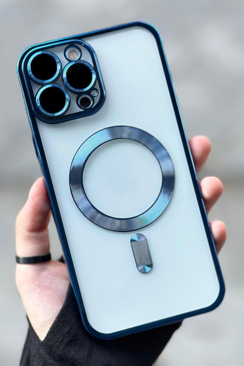 iPhone 13 Pro Max Kamera Korumalı Sararmaz Silikon Parlak Magsafe Destekli Modern Cetro Kılıf