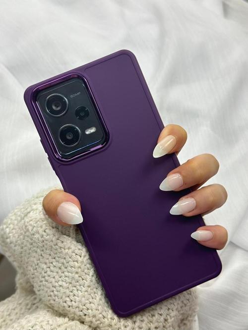 Redmi Note 12 Pro |5g| Parlak Metal Detaylı Pastel Silikon Lansman Ruby Kılıf