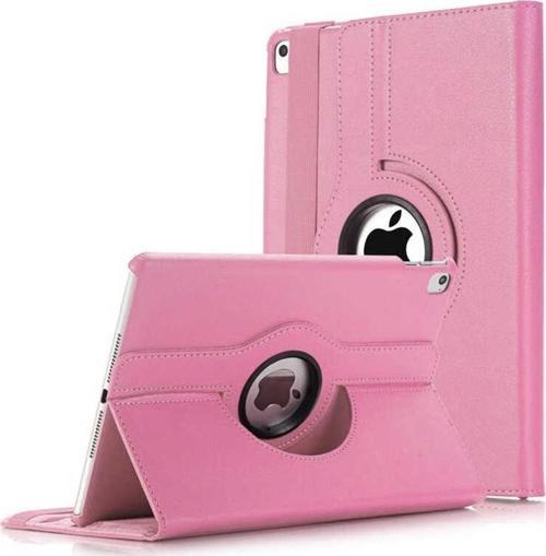Apple iPad Mini 4 Dönebilen Stantlı Tablet Kılıfı - Açık Pembe