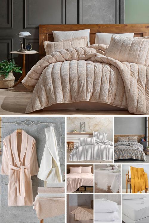 Çeyiz Paketi 48 Parça Kadife Comfort Royal Cappuccino