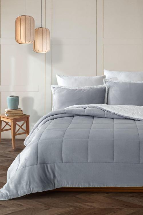 Solid Comfort Set Modern Uyku Seti Tek Kişilik Gri