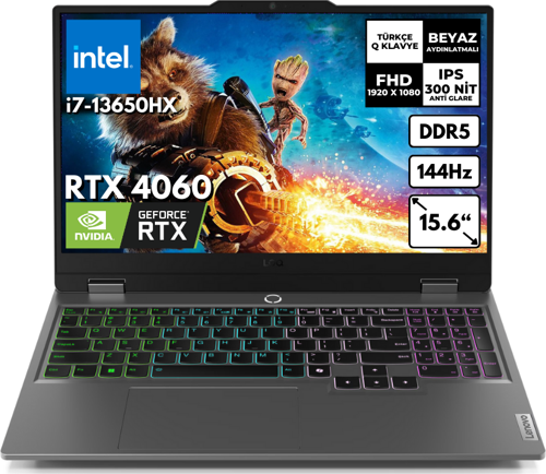 LOQ 15IRX9 i7-13650HX 32GB 512GB SSD (115W) RTX4060 8-GB 15.6" FHD Freedos 83DV00HTTR BT3