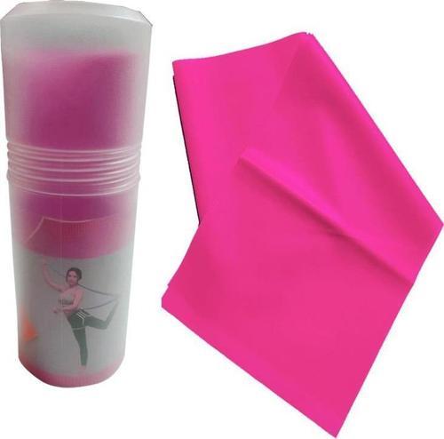 Pilates Bandı Orta Sert 140 x 15 cm Egzersiz Direnç Lastiği Pembe