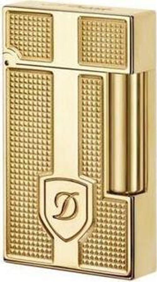 Vindiesel Dupont Tarz Metalik Sarı Soft Flame Çakmak Kabartmalı Logo