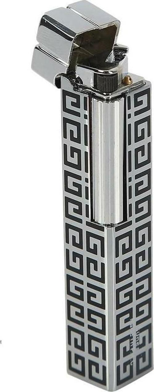 Vindiesel Dupont Tarz Slim Kare Metal Çakmak - Siyah - Taşlı Gazlı