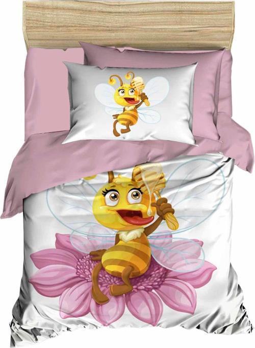 Yenidoğan Kız Bebek Nevresim Takımı 3D Pamuklu  Lady Bee