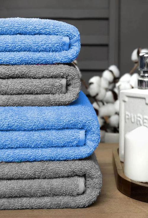 4 lü Banyo Havlusu Takımı Soft Büyük Havlulu Pamuklu Havlu Seti 90X150 Cm Gri