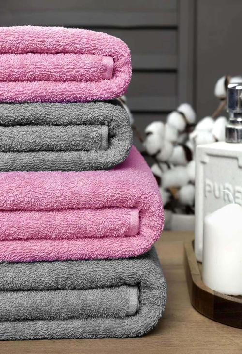 4 lü Banyo Havlusu Takımı Soft Büyük Havlulu Pamuklu Havlu Seti 90X150 Cm Gri