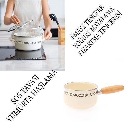 Emaye Sos Tavası 16 CM Ve 22 CM Emaye Kızartma Tenceresi Tencere