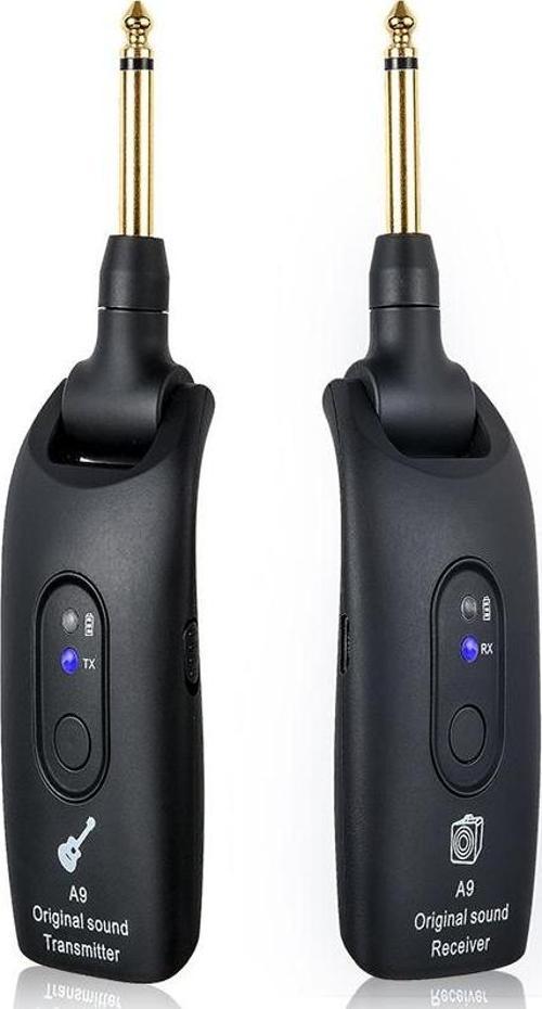 A9 Kablosuz Gitar Sistemi Alıcı Verici Şarjlı Elektro Gitar Bas Keman Elektro Saz