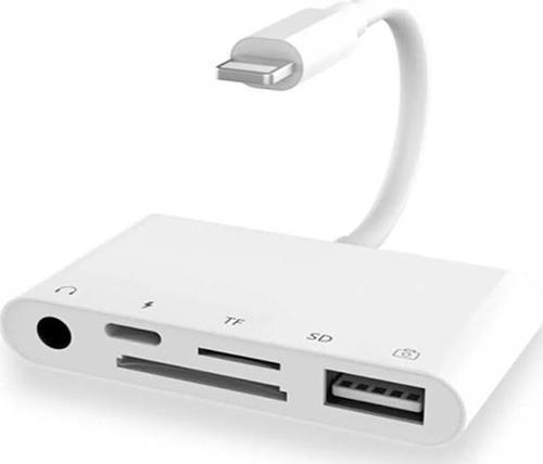 Apple iPad 5'i 1 Arada Lightning to USB TF Okuyucu, Lightning to USB Lightning Kamera adaptörü 3.5mm