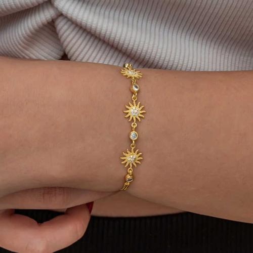 Gümüş Gold Güneş Kadın Bileklik 330027